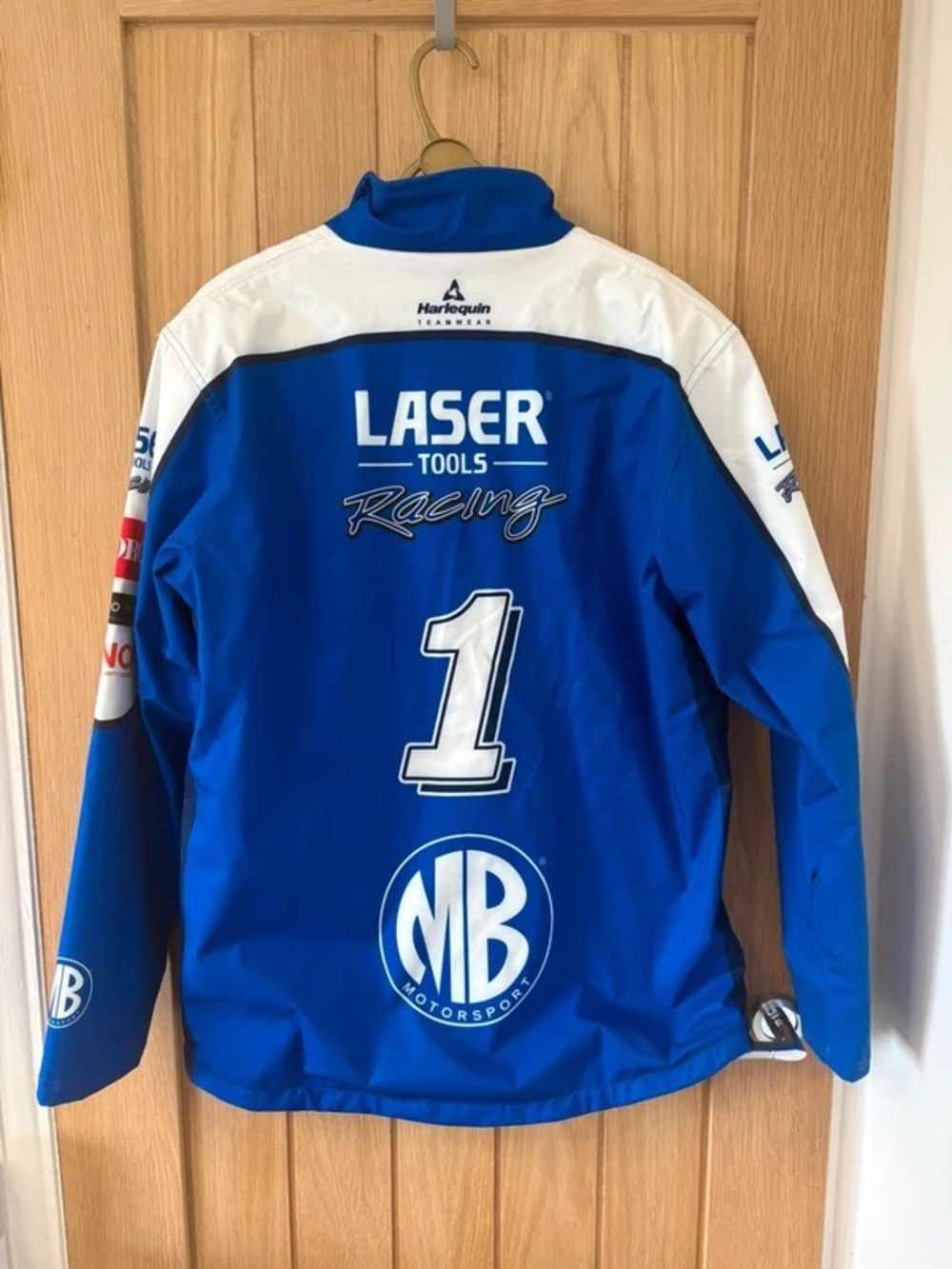 Men's Blue Racing Logo Performance Jacket - Picture 3 of 3